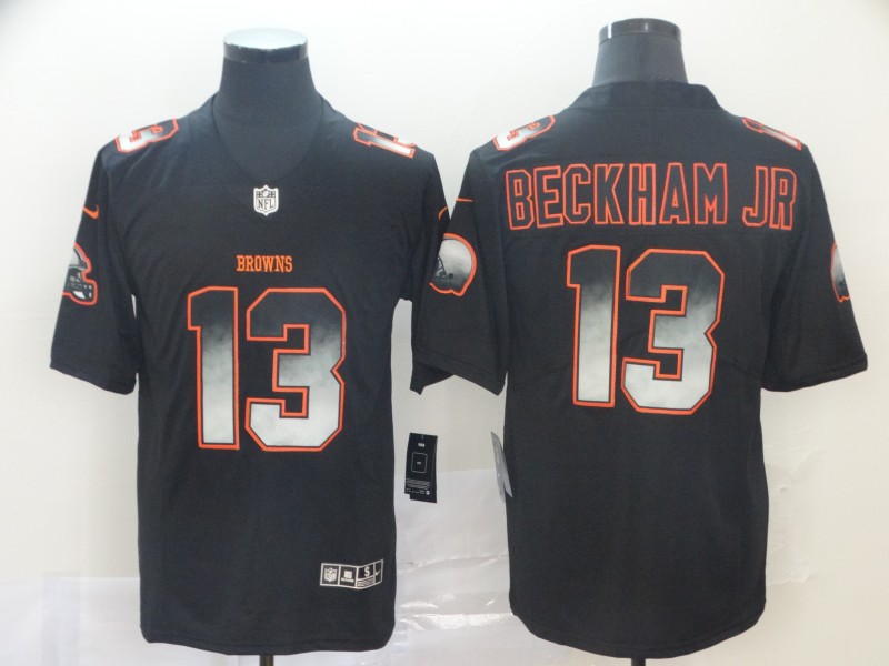 Cleveland Browns #13 Odell Beckham Jr. Black 2019 Smoke Fashion Limited Men Jersey