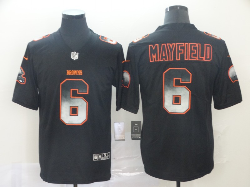 Cleveland Browns #6 Baker Mayfield Black 2019 Smoke Fashion Limited Men Jersey