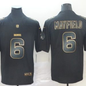 Nike Browns #6 Baker Mayfield Back Gold Vapor Untouchable Limited Men Jersey