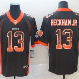Nike 2018 Cleveland Browns #13 Odell Beckham Jr Black Drift Fashion Color Rush Limited Jersey