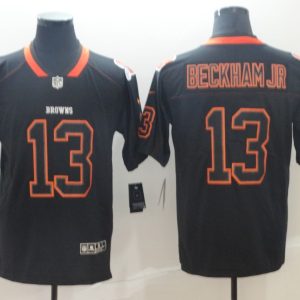 Nike 2018 Cleveland Browns #13 Odell Beckham Jr Lights Out Black Color Rush Limited Jersey