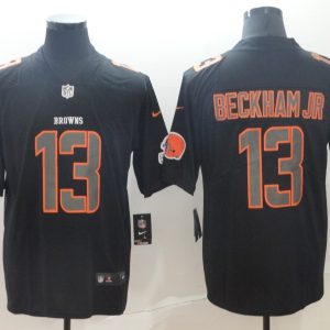 Nike 2018 Cleveland Browns #13 Odell Beckham Jr Fashion Impact Black Color Rush Limited Jersey