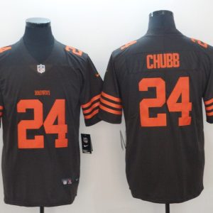 NFL Cleveland Browns #24 Chubb Brown Color Rush Limited Jersey
