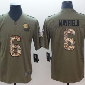 Nike 2018 Cleveland Browns #6 Mayfield Salute to Service Vapor Limited Jersey