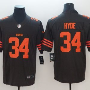 NFL Cleveland Browns #34 Hyde Brown Color Rush Limited Jersey