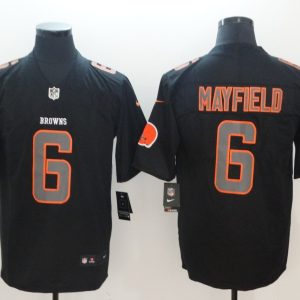 Nike 2018 Cleveland Browns #6 Mayfield  Fashion Impact Black Color Rush Limited Jersey