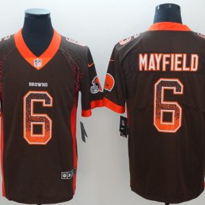 Nike 2018 Cleveland Browns 6 Mayfield Brown Drift Fashion Color Rush Limited Jersey