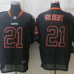 New Nike Cleveland Browns 21 Gilbert Lights Out Black Elite Jerseys