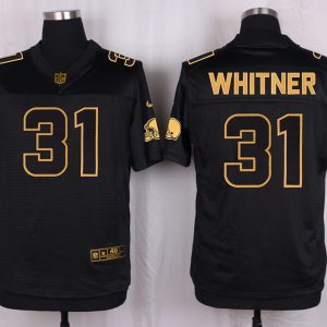 Mens Cleveland Browns #31 Whitner Pro Line Black Gold Collection Jersey