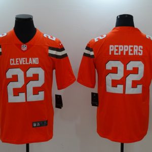 NFL Cleveland Browns #22 Peppers Orange Vapor Limited Jersey