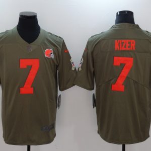 Mens Cleveland Browns #7 Kizer Olive Salute to Service Limited Jersey