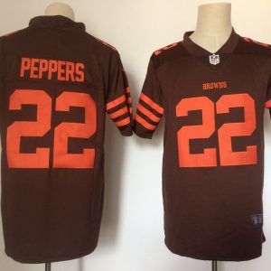 NFL Cleveland Browns #22 Peppers Brown Vapor Limted Jersey