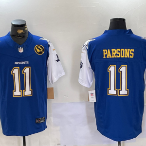Men's Dallas Cowboys #11 Micah Parsons 2024 Blue F.U.S.E. Limited Jersey