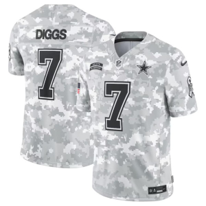 Men's Dallas Cowboys #7 Trevon Diggs Arctic Camo 2024 F.U.S.E. Salute to Service Jersey
