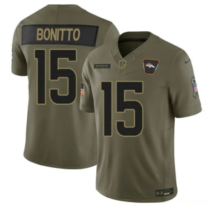 Men's Denver Broncos #15 Nik Bonitto Olive 2025 F.U.S.E. Salute to Service Limited  Jersey