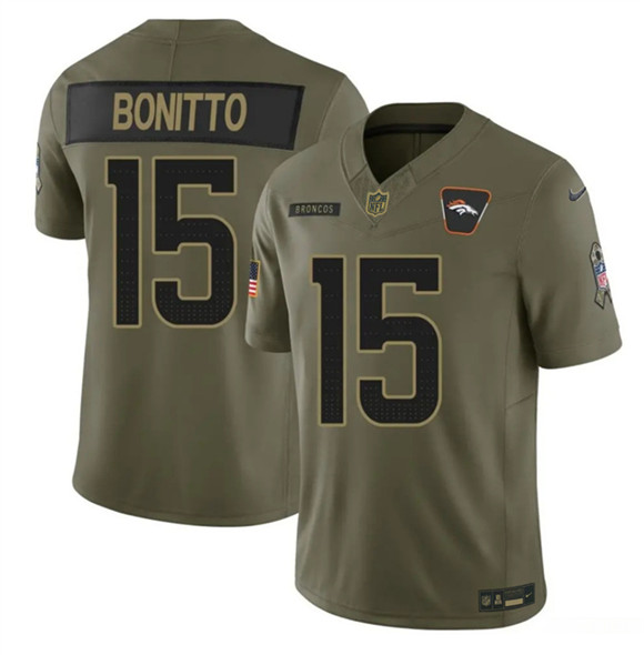 Men's Denver Broncos #15 Nik Bonitto Olive 2025 F.U.S.E. Salute to Service Limited Jersey