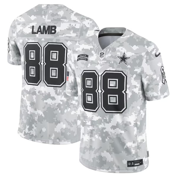 Men's Dallas Cowboys #88 CeeDee Lamb Arctic Camo 2024 F.U.S.E. Salute to Service Jersey