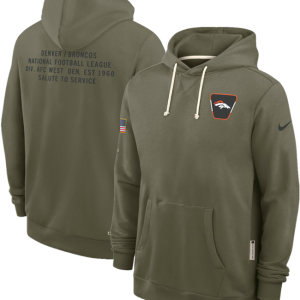 Men's Denver Broncos Olive 2025 Salute to Service Pullover Hoodie