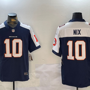 Men's Denver Broncos #1 Bo Nix Orange 2024 F.U.S.E. Vapor Limited Stitched Football Jersey