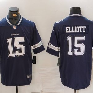 Men's Dallas Cowboys #15 Ezekiel Elliott Navy Vapor Limited Jersey