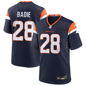 Men's Denver Broncos #28 Tyler Badie Navy 2025 Draft F.U.S.E. Vapor Limited Stitched Football Jersey