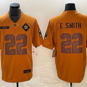 Men's Dallas Cowboys #22 Emmitt Smith 2023 Brown Salute To Service Limited Jersey