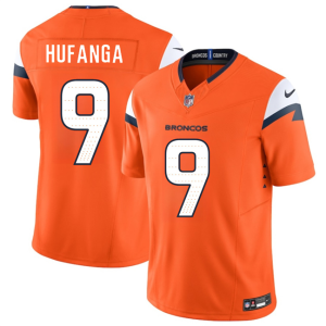 Men's Denver Broncos #9 Talanoa Hufanga Orange 2025 Draft F.U.S.E. Vapor Limited Stitched Football Jersey