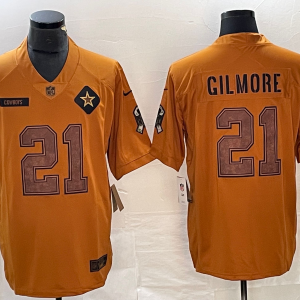 Men's Dallas Cowboys #21 Stephon Gilmore 2023 Brown Salute To Service Limited Jersey