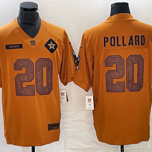 Men's Dallas Cowboys #20 Tony Pollard 2023 Brown Salute To Service Limited Jersey