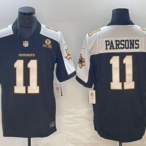 Men's Dallas Cowboys #11 Micah Parsons 2023 F.U.S.E. Black/White With Established Limited Jersey