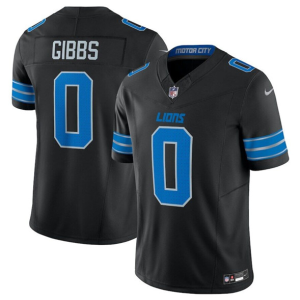 Men's Detroit Lions #0 Jahymr Gibbs Black 2025 F.U.S.E. Vapor Limited Football Stitched Jersey