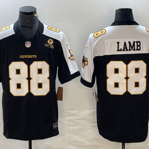Men's Dallas Cowboys #88 CeeDee Lamb 2023 F.U.S.E. Black/White With Established Limited Jersey