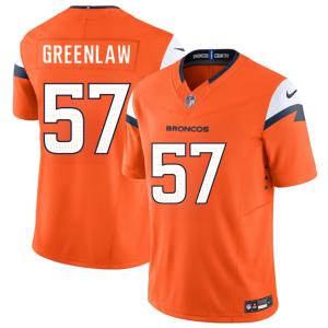 Men's Denver Broncos #57 Dre Greenlaw Orange 2025 F.U.S.E. Vapor Limited Stitched Football Jersey