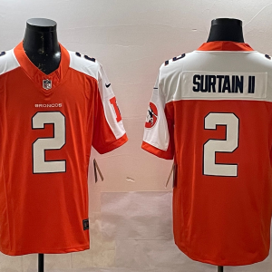 Men's Denver Broncos #2 Pat Surtain II Orange 2024 F.U.S.E. Vapor Limited Stitched Football Jersey