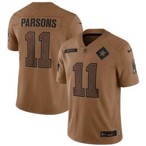 Men's Dallas Cowboys #11 Micah Parsons 2023 Brown Salute To Service Limited Jersey