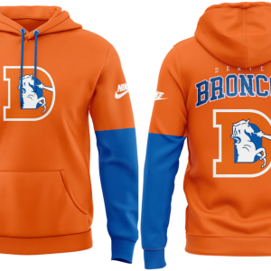 Denver Broncos Orange 2024 Throwback To 77 Orange Zip Limited Hoodie