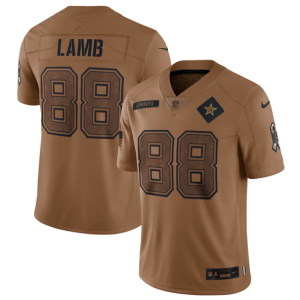 Men's Dallas Cowboys #88 CeeDee Lamb 2023 Brown Salute To Service Limited Jersey