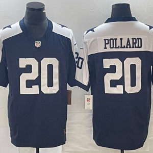 Men's Dallas Cowboys #20 Tony Pollard Navy 2023 F.U.S.E.Thanksgiving Limited Jersey