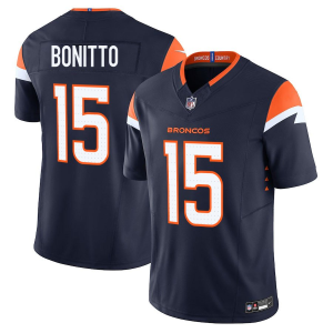 Men's Denver Broncos #15 Nik Bonitto Navy 2024 F.U.S.E. Vapor Limited Stitched Football Jersey
