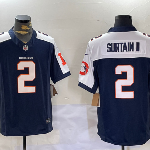 Men's Denver Broncos #2 Pat Surtain II Navy 2024 F.U.S.E. Vapor Limited Stitched Football Jersey