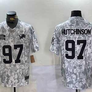 Men's Detroit Lions #97 Aidan Hutchinson Arctic Camo 2024 F.U.S.E. Salute to Service Jersey