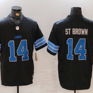 Men's Detroit Lions #14 Amon-Ra St. Brown Black 2024 F.U.S.E. 2nd Alternate Vapor Limited Jersey