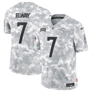 Men's Denver Broncos #7 John Elway Arctic Camo 2024 F.U.S.E. Salute to Service Jersey