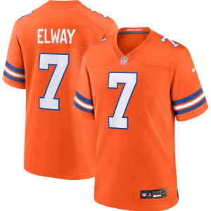 Men's Denver Broncos #7 John Elway Orange Mile High Collection 1977 Throwback Jersey