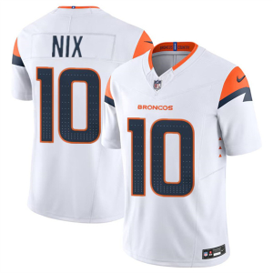 Men's Denver Broncos #1 Bo Nix White 2024 F.U.S.E. Vapor Limited Stitched Football Jersey