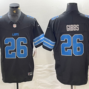 Men's Detroit Lions #26 Jahmyr Gibbs Black 2024 F.U.S.E. 2nd Alternate Vapor Limited Jersey