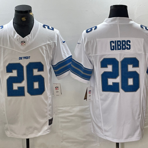 Men's Detroit Lions #26 Jahmyr Gibbs White 2024 F.U.S.E. 2nd Alternate Vapor Limited Jersey