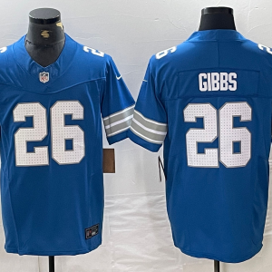 Men's Detroit Lions #26 Jahmyr Gibbs Blue 2024 F.U.S.E. 2nd Alternate Vapor Limited Jersey