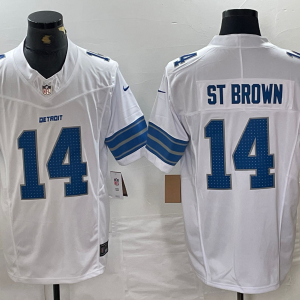 Men's Detroit Lions #14 Amon-Ra St. Brown White 2024 F.U.S.E. 2nd Alternate Vapor Limited Jersey