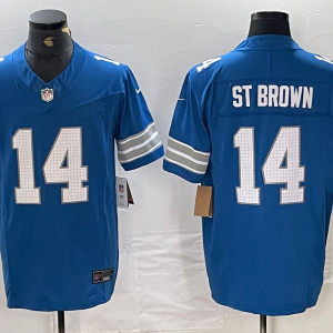 Men's Detroit Lions #14 Amon-Ra St. Brown Blue 2024 F.U.S.E. 2nd Alternate Vapor Limited Jersey